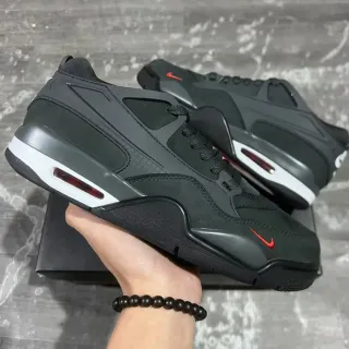 Nike Black Red Layered Synthetic Overlays Visible Air Unit Window Lifestyle Sneakers