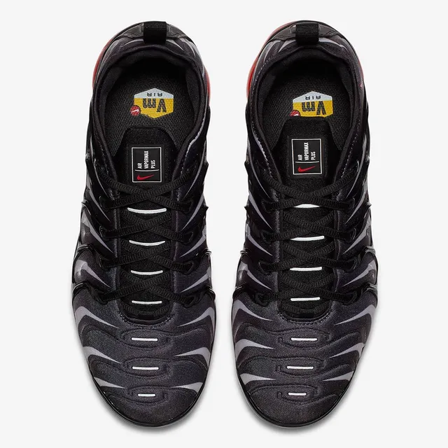 Nike Black Red Wavy Synthetic Cage Overlays Translucent Visible Air Unit Lifestyle Sneakers 2