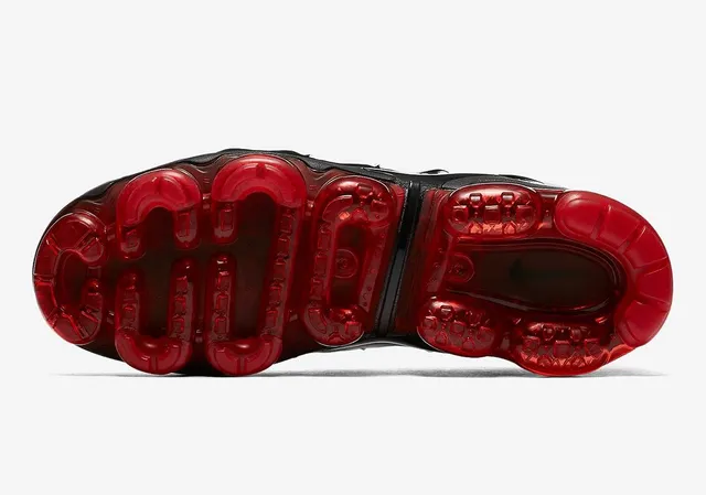 Nike Black Red Wavy Synthetic Cage Overlays Translucent Visible Air Unit Lifestyle Sneakers 5