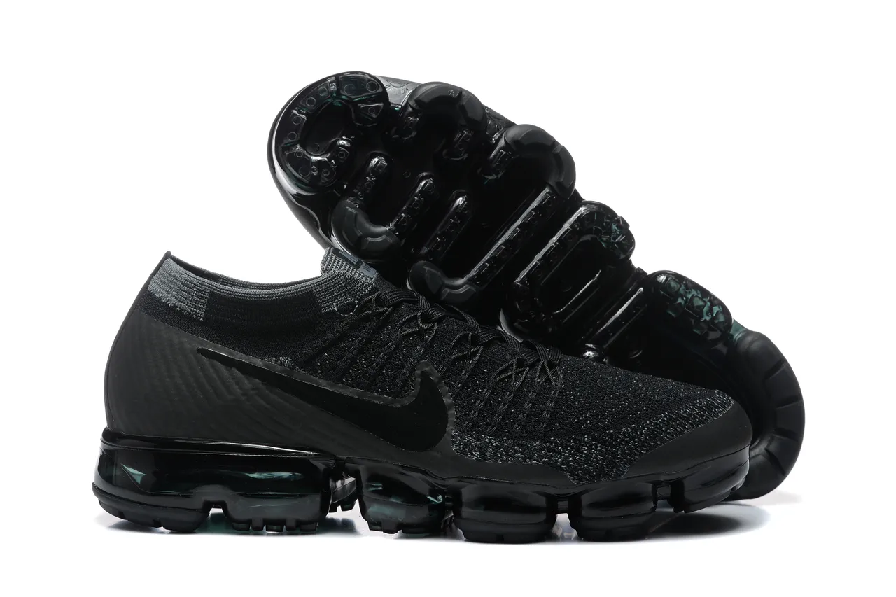 Nike Black Transparent Flyknit Upper Full-Length Visible Air Unit Running Shoes 6