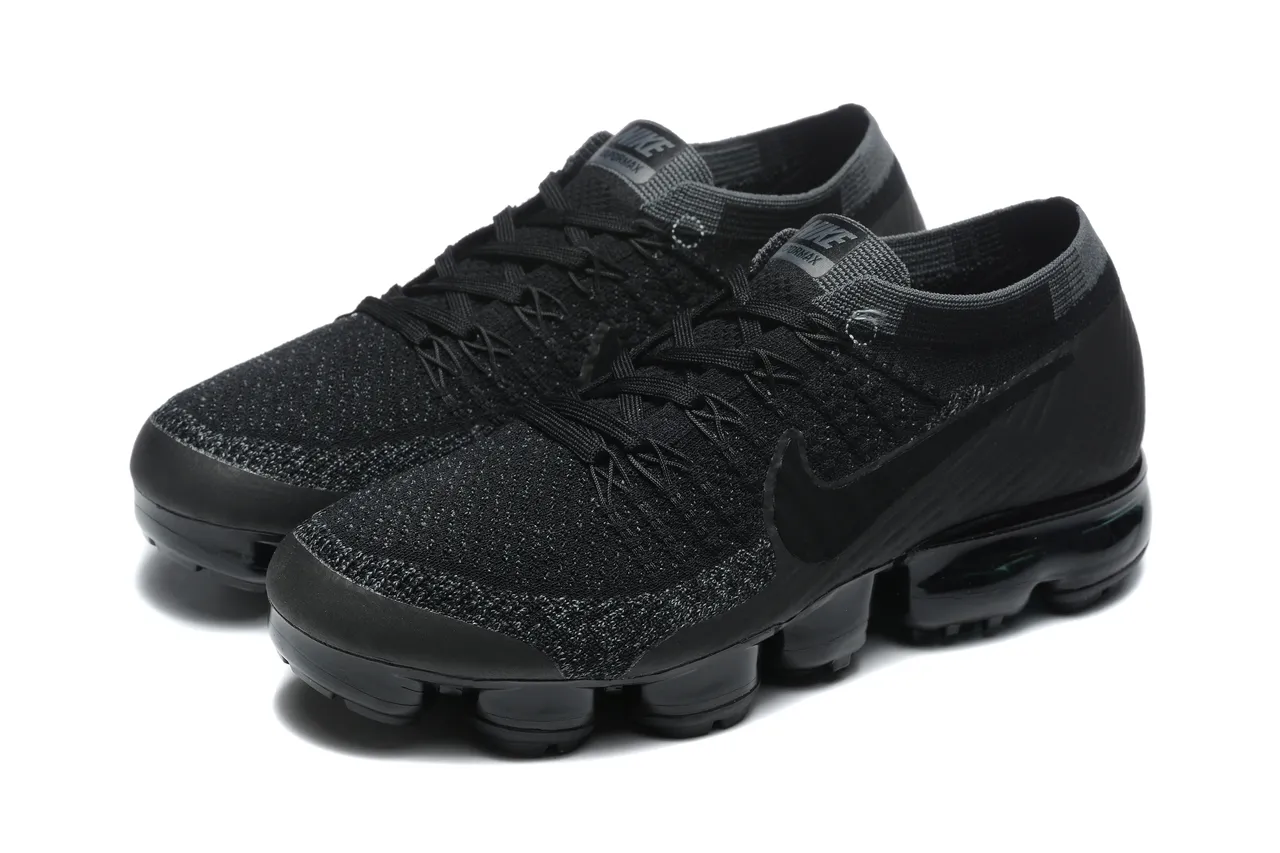 Nike Black Transparent Flyknit Upper Full-Length Visible Air Unit Running Shoes 7