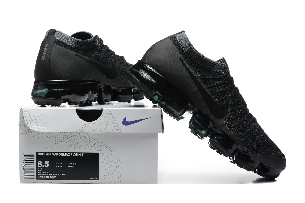 Nike Black Transparent Flyknit Upper Full-Length Visible Air Unit Running Shoes 8