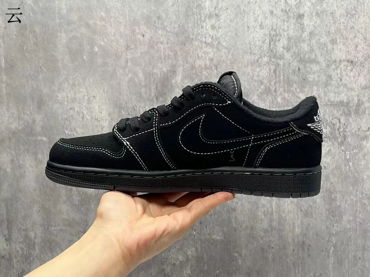 Nike Black White Suede Upper Contrast Stitching Lifestyle Sneakers 5