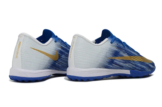 Nike Azul Dorado Flyweave Parte superior Gradient Fade Turf Zapatos de fútbol 4