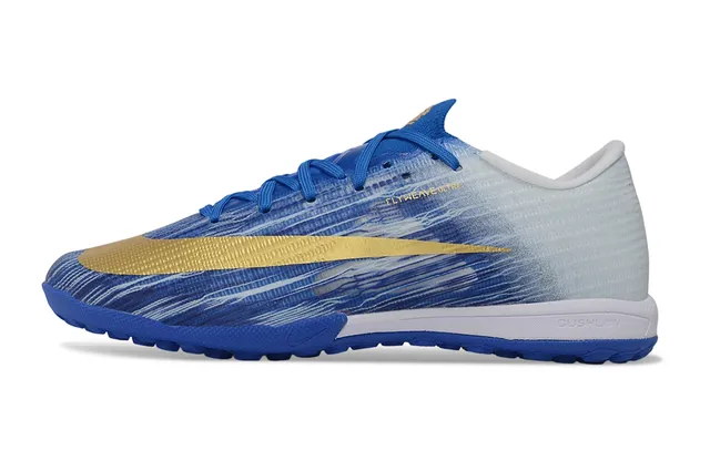 Nike Azul Dorado Flyweave Parte superior Gradient Fade Turf Zapatos de fútbol 5