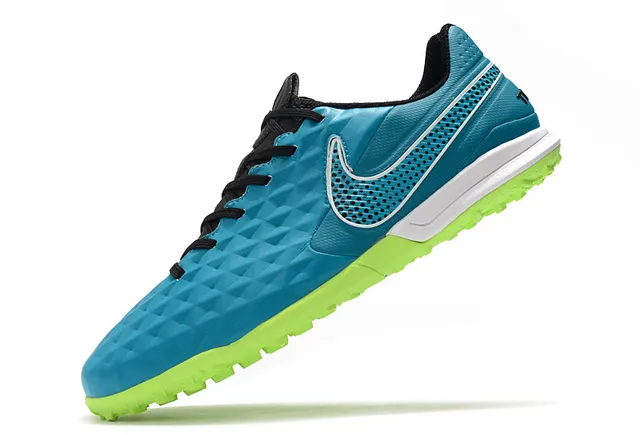 Nike Chaussures de soccer turf avec panneau de maillage perforé supérieur matelassé diamant bleu vert 3