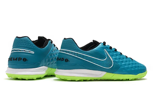 Nike Chaussures de soccer turf avec panneau de maillage perforé supérieur matelassé diamant bleu vert 5