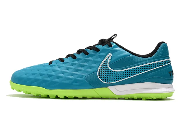 Nike Chaussures de soccer turf avec panneau de maillage perforé supérieur matelassé diamant bleu vert 7