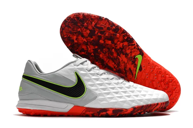 Nike Chaussures de soccer turf avec panneau de maillage perforé supérieur matelassé diamant bleu vert 19
