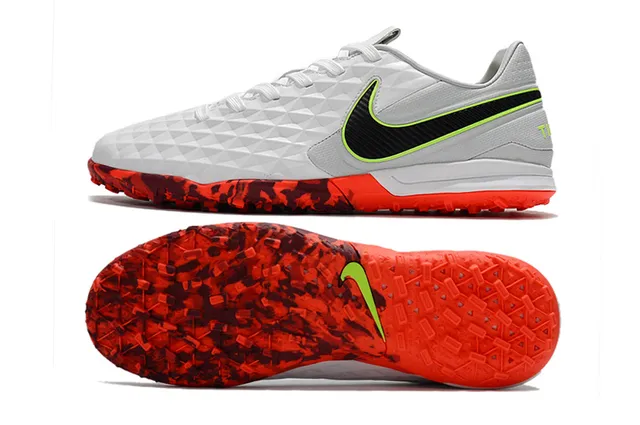 Nike Chaussures de soccer turf avec panneau de maillage perforé supérieur matelassé diamant bleu vert 20