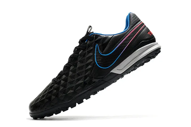 Nike Chaussures de soccer turf avec panneau de maillage perforé supérieur matelassé diamant bleu vert 23