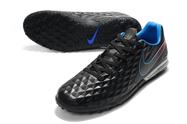 Nike Chaussures de soccer turf avec panneau de maillage perforé supérieur matelassé diamant bleu vert 24