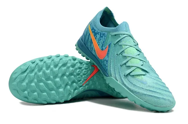 Nike Chaussures de football turf bleu orange upper en maille semelle à studs 3
