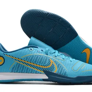 Nike Blue Orange Low-Cut Synthetic Upper Grid-Textured Overlay Indoor Soccer Shoes