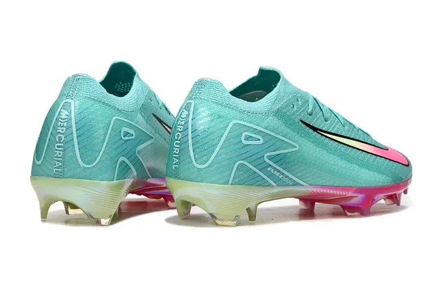 Nike Blue Pink Knit Upper Asymmetrical Lacing Firm-Ground Soccer Shoes 5