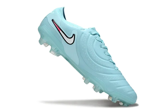 Nike Blue Pink Low-Cut Synthetic Upper Ribbed Forefoot Texture Firm-Ground Soccer Shoes 2