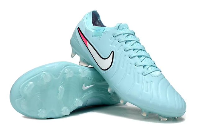 Nike Blue Pink Low-Cut Synthetic Upper Ribbed Forefoot Texture Firm-Ground Soccer Shoes 4