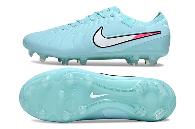 Nike Blue Pink Low-Cut Synthetic Upper Ribbed Forefoot Texture Firm-Ground Soccer Shoes 6