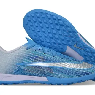 Nike Zapatillas de fútbol azul morado low-cut knit upper para turf
