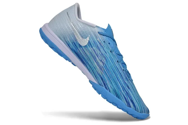 Nike Zapatillas de fútbol azul morado low-cut knit upper para turf 2