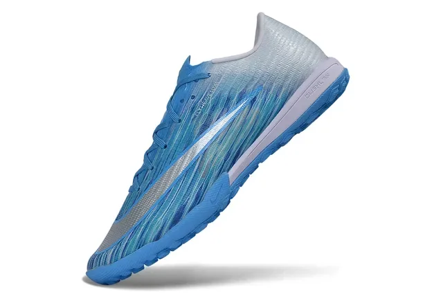 Nike Zapatillas de fútbol azul morado low-cut knit upper para turf 3
