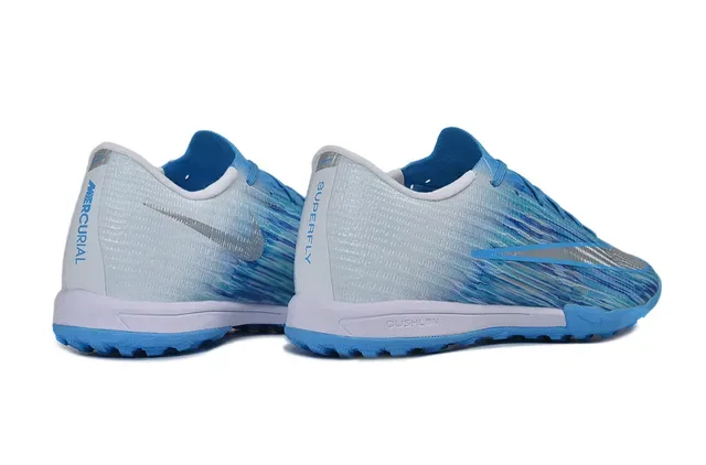 Nike Zapatillas de fútbol azul morado low-cut knit upper para turf 5