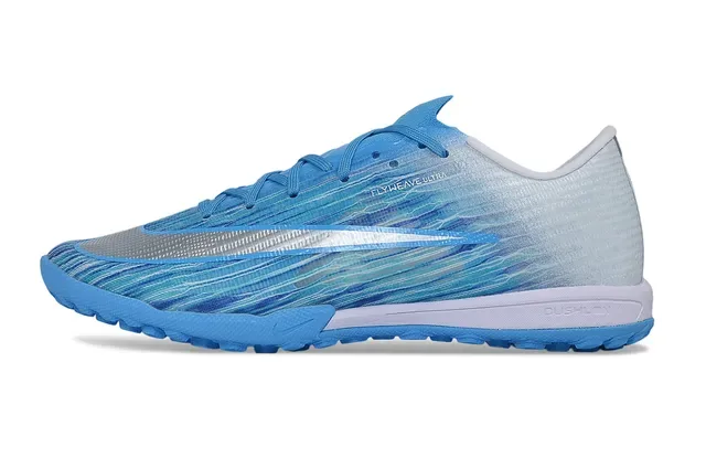Nike Zapatillas de fútbol azul morado low-cut knit upper para turf 6