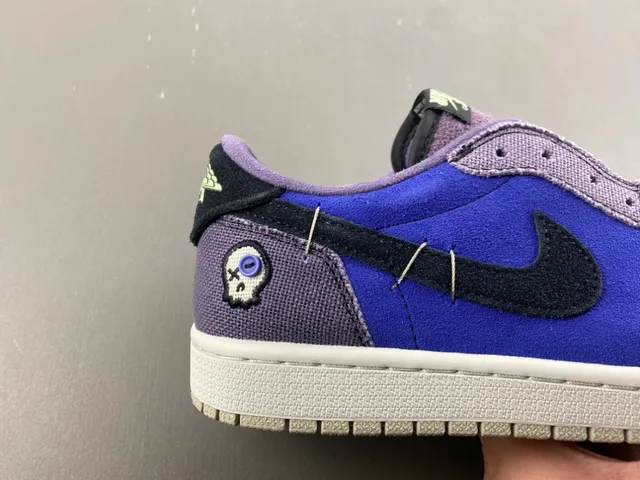 Nike Blue Purple Patchwork Canvas Embroidered Skull Detail Lifestyle Sneakers 3