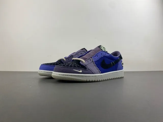 Nike Blue Purple Patchwork Canvas Embroidered Skull Detail Lifestyle Sneakers 10