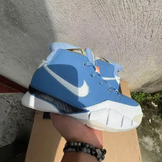 Nike Blue White High-Top Silhouette Light Synthetic Upper Basketball Shoes