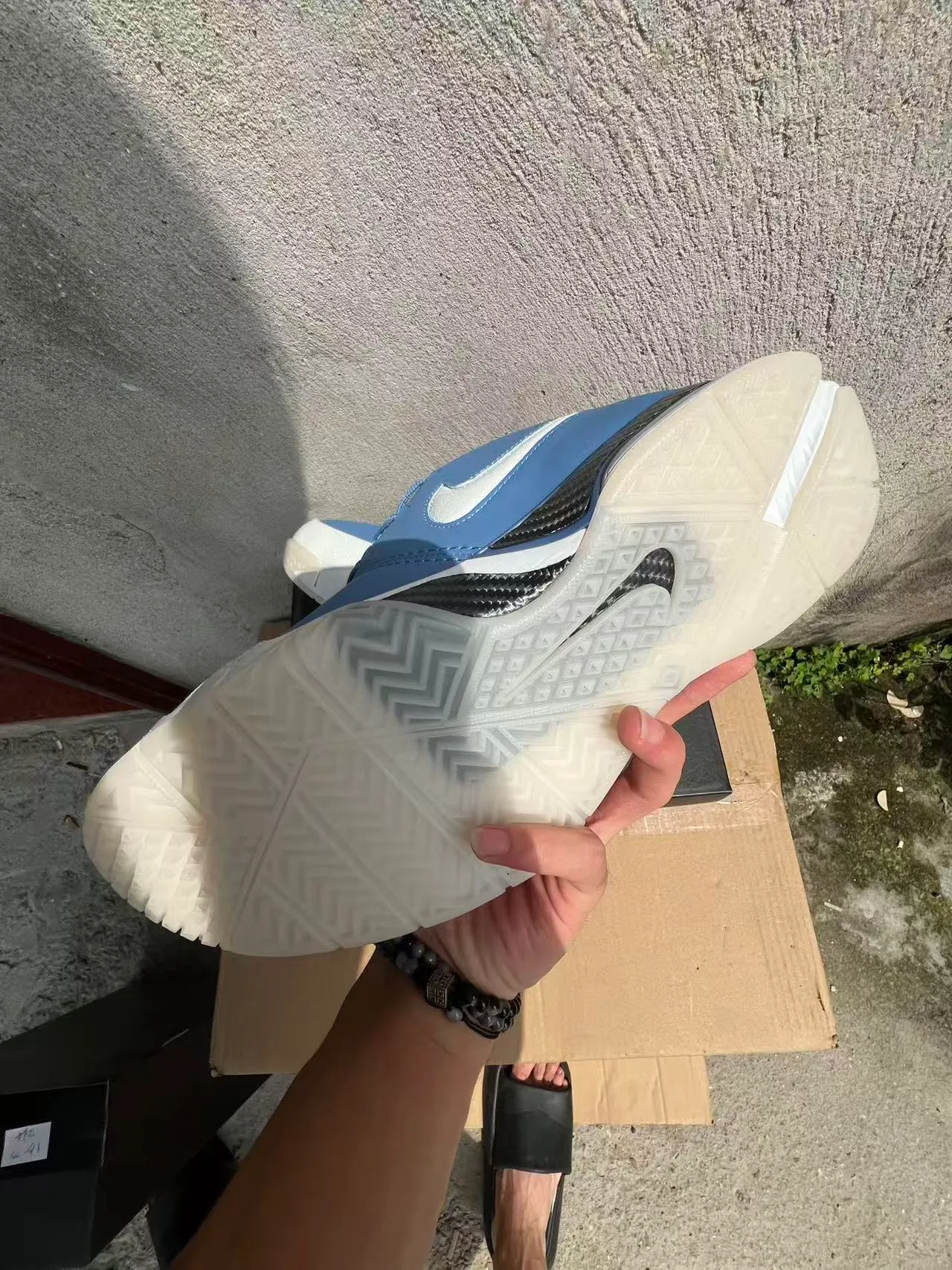 Nike Blue White High-Top Silhouette Light Synthetic Upper Basketball Shoes 6