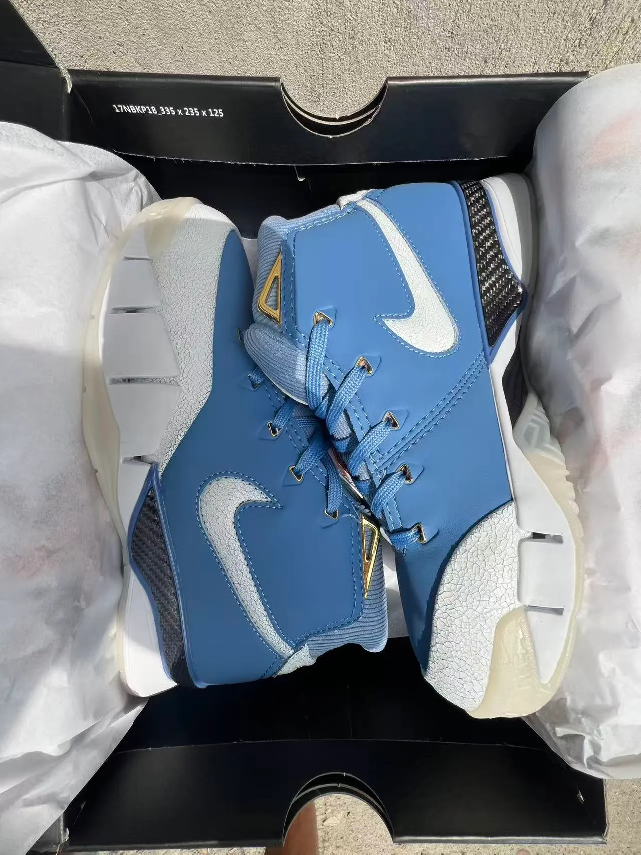 Nike Blue White High-Top Silhouette Light Synthetic Upper Basketball Shoes 9