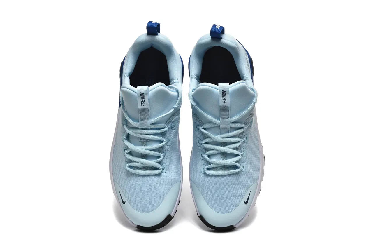 Nike Blue White Knit Upper Sculpted Grooved Midsole Lifestyle Sneakers 2
