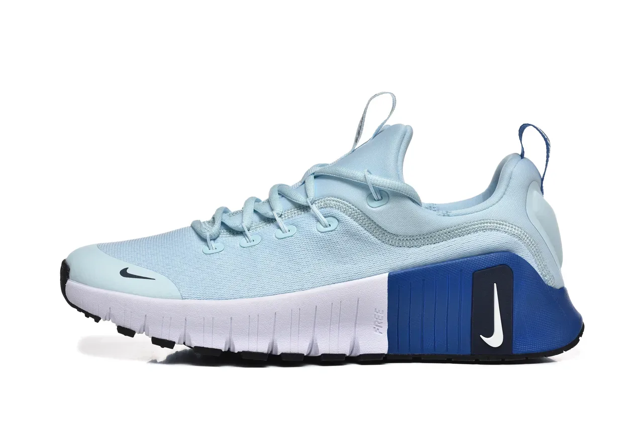 Nike Blue White Knit Upper Sculpted Grooved Midsole Lifestyle Sneakers 6