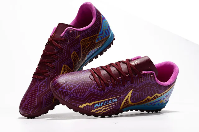 Nike Bordeaux Multicolore Coupe basse Impression géométrique Partie supérieure Chaussures de football pelouse artificielle 2