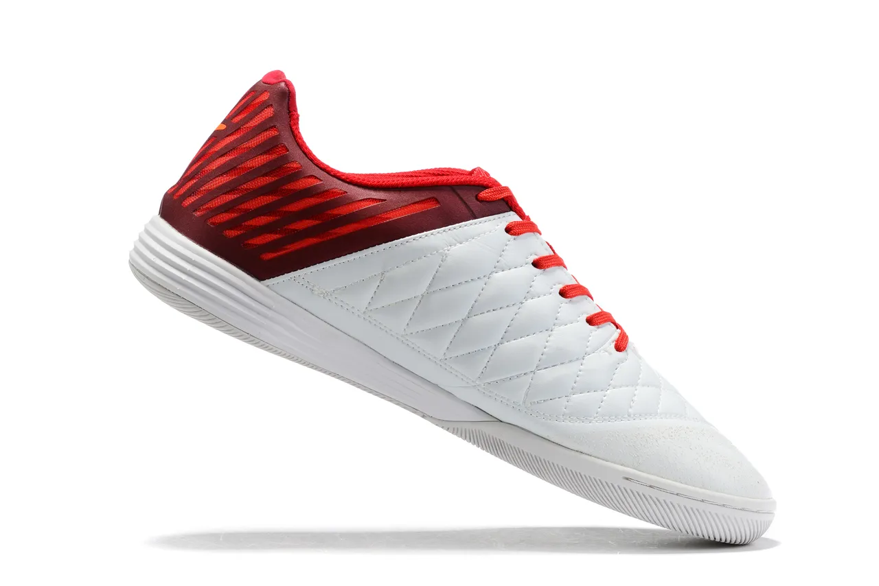 Nike Burdeos Laranja Sapatos de futebol indoor com capacete de dedo em couro acolchoado e parte superior sintética ventilada 5
