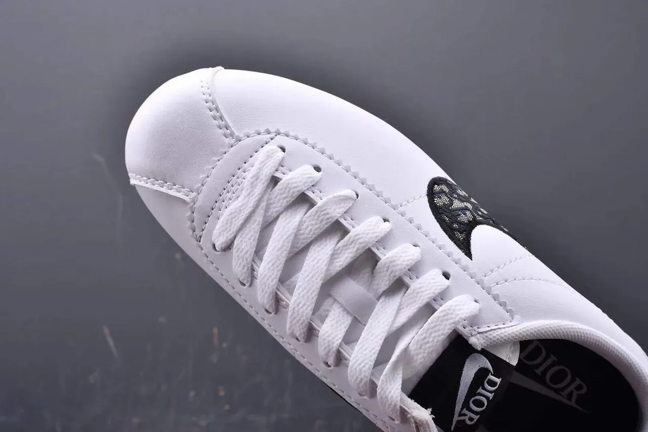 Nike Cortez White Black Embroidered Swoosh Lifestyle Sneakers 7