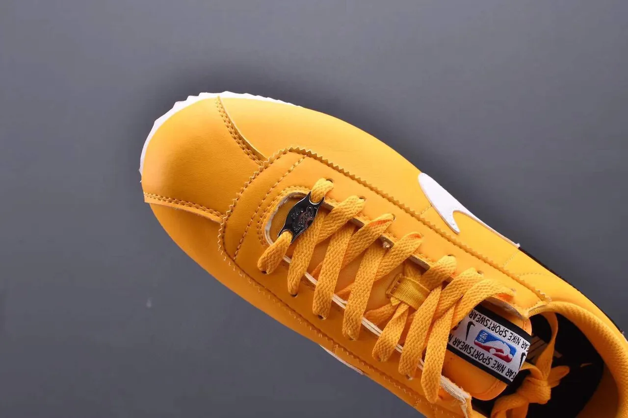 Nike Cortez Yellow Black White Lifestyle Sneakers 7
