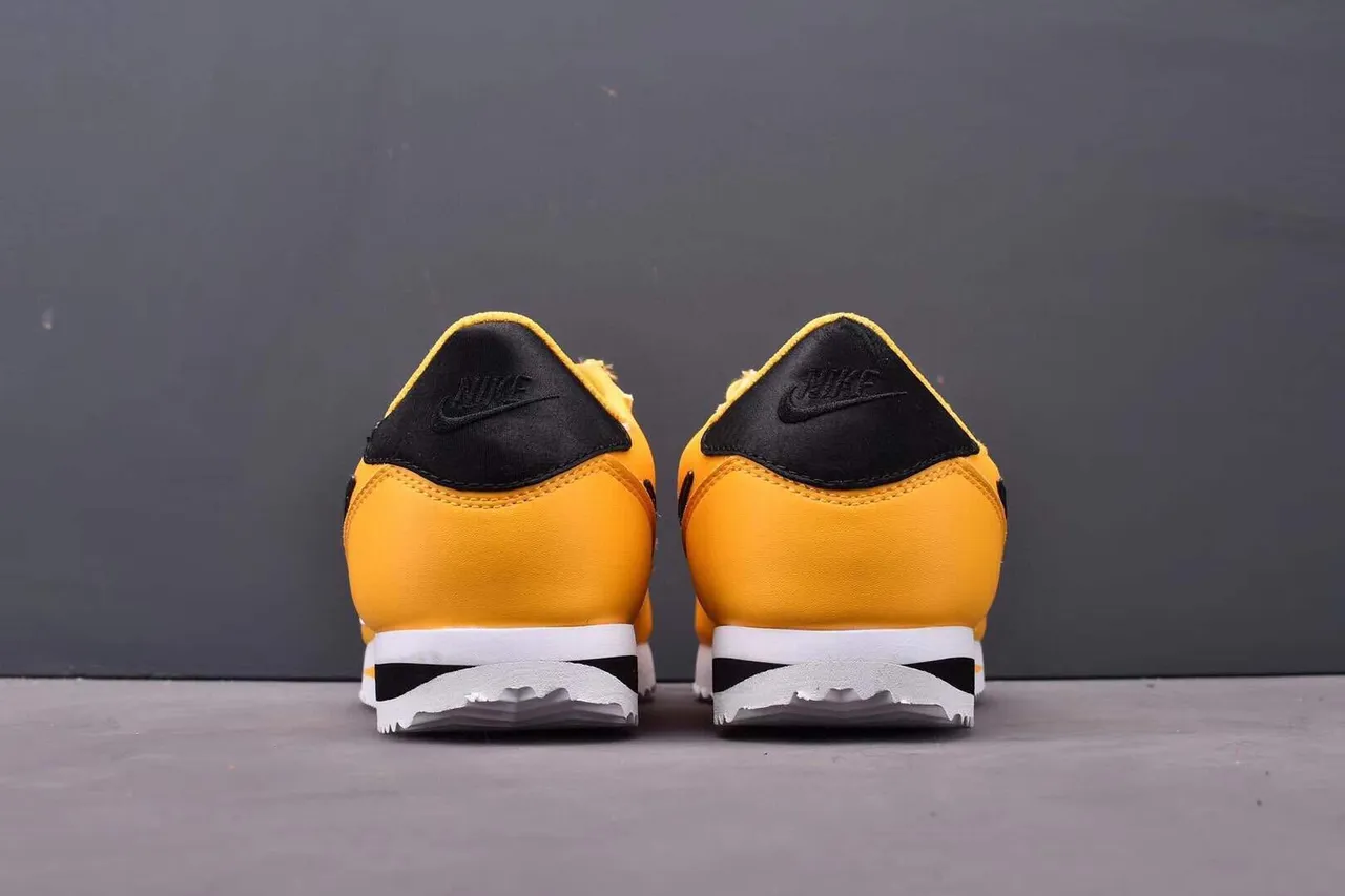 Nike Cortez Yellow Black White Lifestyle Sneakers 9