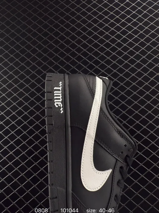 Nike Dunk Low Black White 'TIME' Lifestyle Sneakers 4