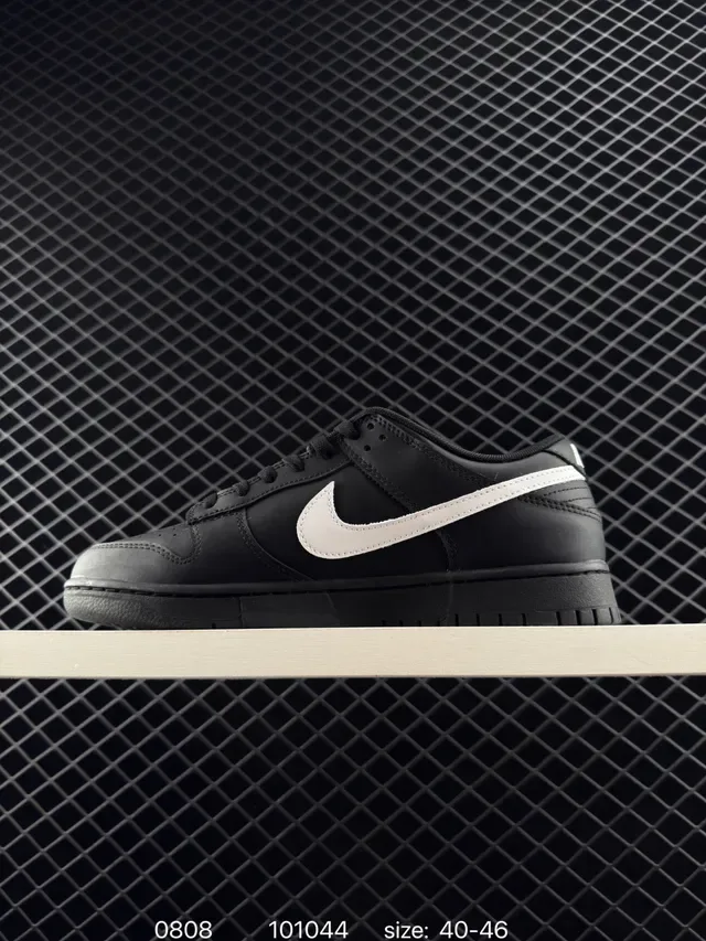 Nike Dunk Low Black White 'TIME' Lifestyle Sneakers 6