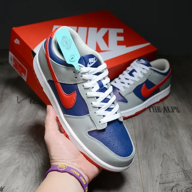 Nike Dunk Low Bleu Gris Rouge Sneakers Lifestyle 2