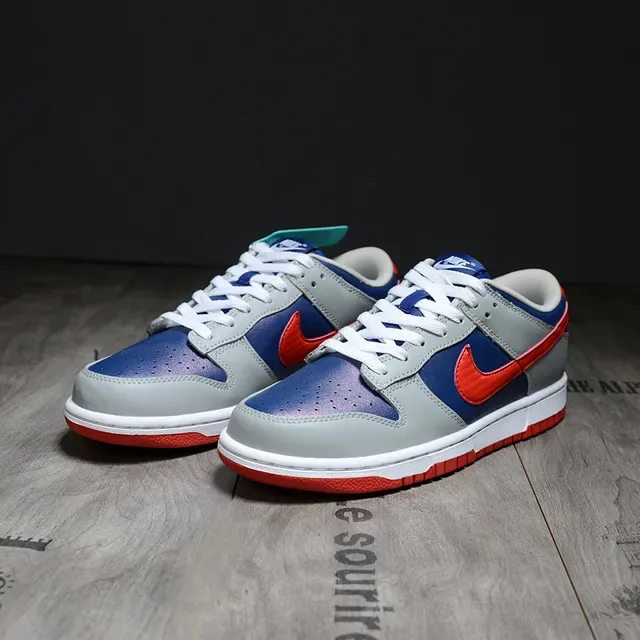 Nike Dunk Low Bleu Gris Rouge Sneakers Lifestyle 4
