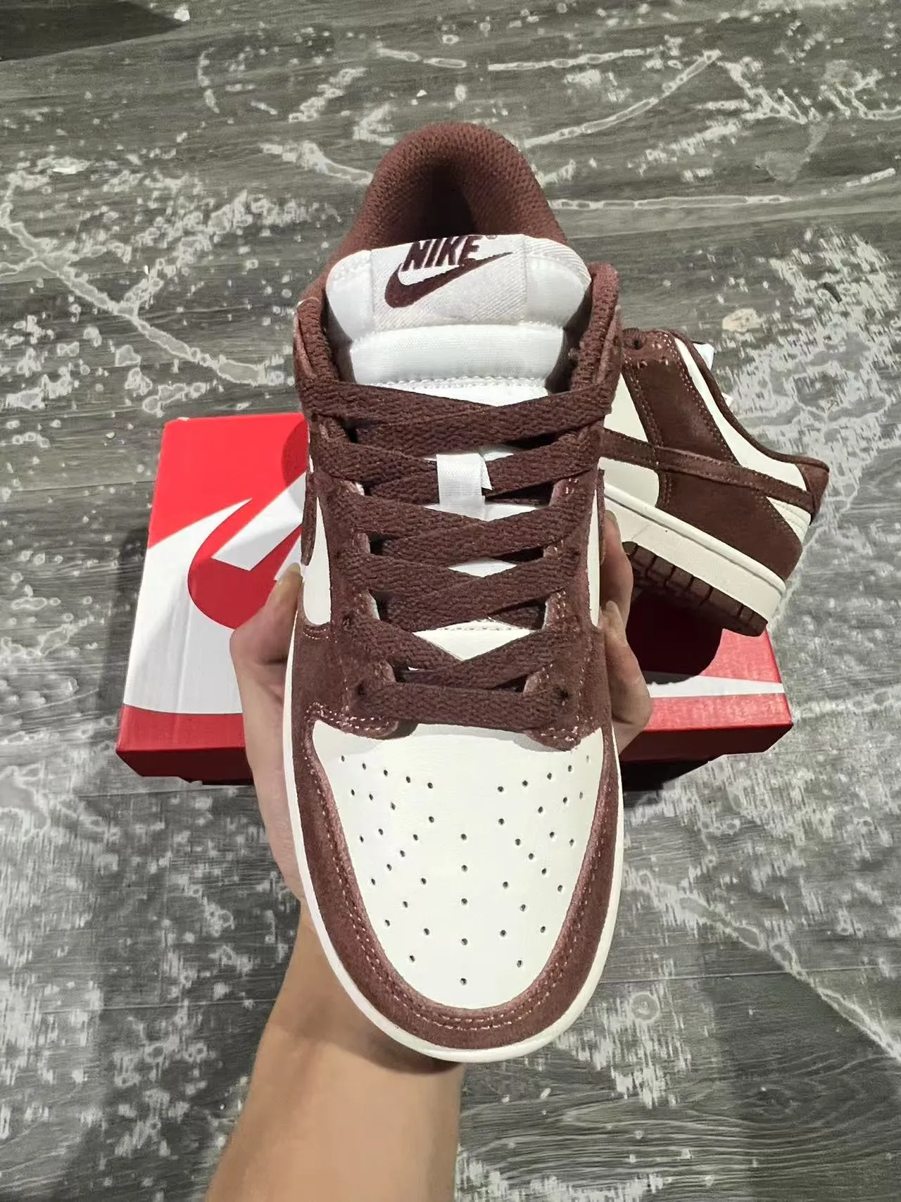 Nike Dunk Low Brown and White Lifestyle Sneakers 3