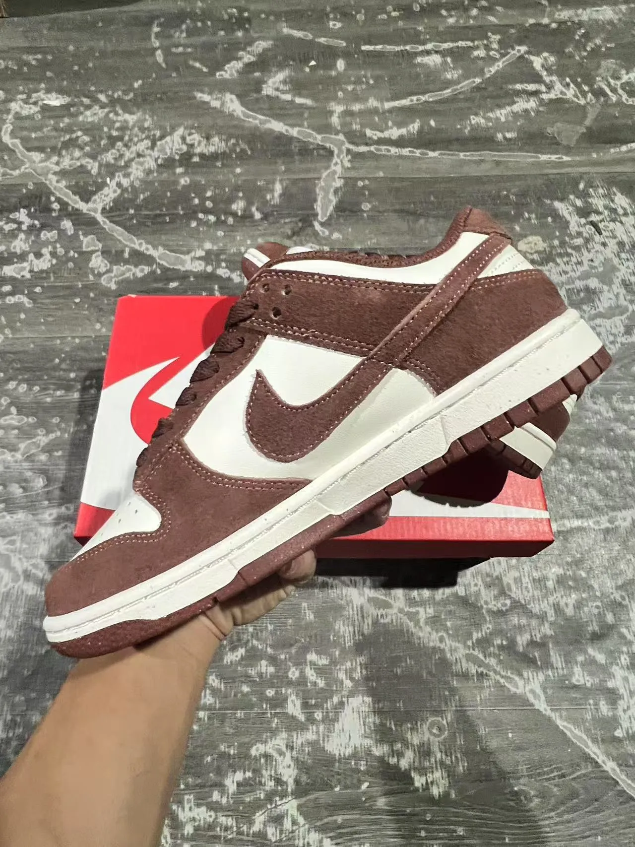 Nike Dunk Low Brown and White Lifestyle Sneakers 5