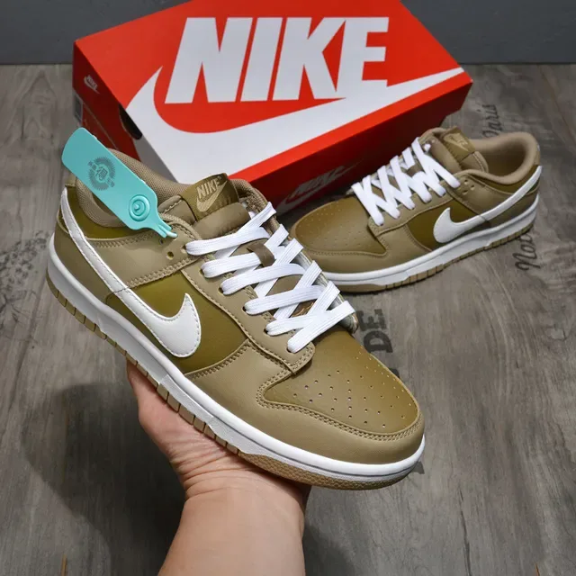 Nike Dunk Low Brown White Perforated Toe Lifestyle Sneakers 2
