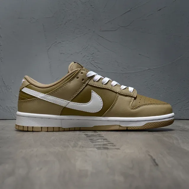 Nike Dunk Low Brown White Perforated Toe Lifestyle Sneakers 6