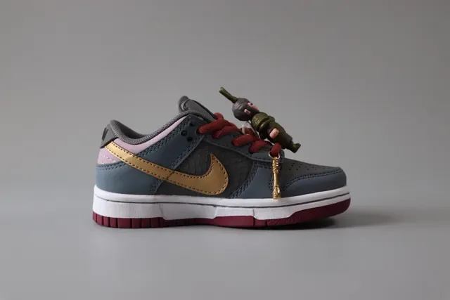Nike Dunk Low Gray Gold Red Lifestyle Sneakers 3