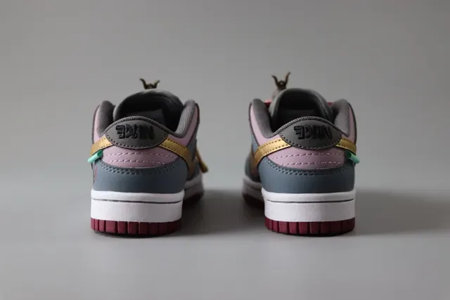 Nike Dunk Low Gray Gold Red Lifestyle Sneakers 5