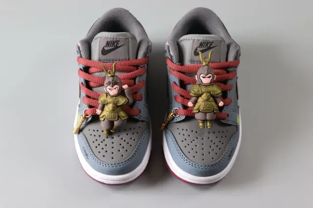 Nike Dunk Low Gray Gold Red Lifestyle Sneakers 6